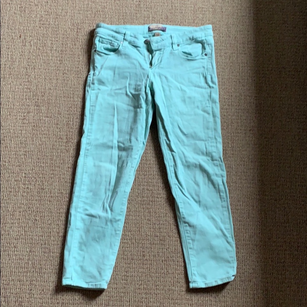 Crop aqua Paige jeans, barely worn